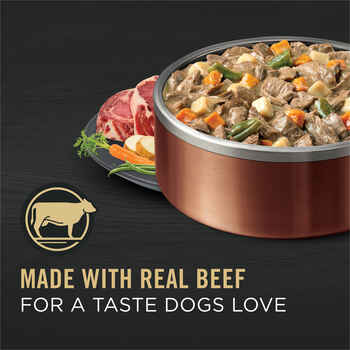 Purina Pro Plan Adult Complete Essentials Beef & Vegetables Entree Slices in Gravy Wet Dog Food 13 oz Cans (Case of 12)
