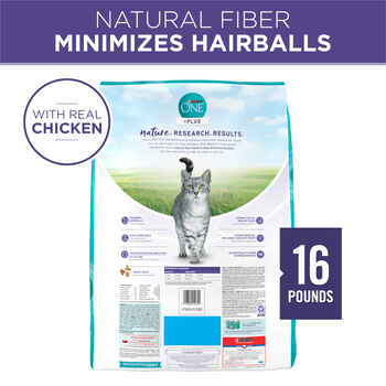 Purina ONE +Plus Hairball Formula Chicken Dry Cat Food 16 lb Bag