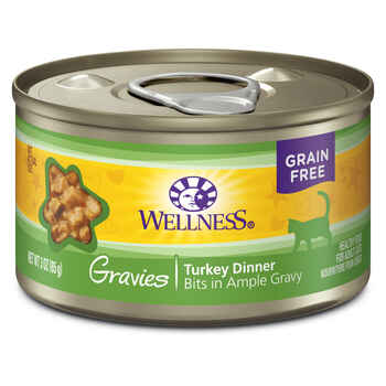 Wellness Grain Free Gravies Turkey Dinner for Cats 12 3oz Cans product detail number 1.0