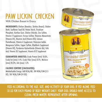 Weruva Paw Lickin Chicken with Chicken Breast in Gravy for Dogs 24 5.5-oz Cans