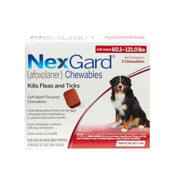 NexGard® (afoxolaner) Chewables 60 to 121 lbs, 3pk product detail number 1.0
