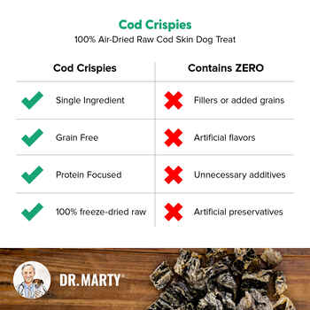 Dr. Marty Cod Crispies 100% Air-Dried Wild-Caught Cod Skin Dog Treats 4 oz Bag