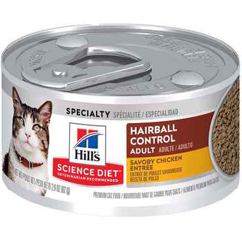 Hill's Science Diet Adult Hairball Control Savory Chicken Entrée Wet Cat Food - 2.9 oz Cans - Case of 24 product detail number 1.0