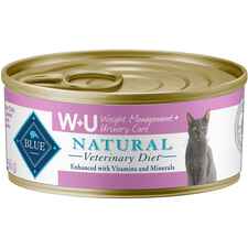 BLUE Natural Veterinary Diet W+U Weight Management + Urinary Care Canned Cat Food 5.5 oz - Case of 24-product-tile