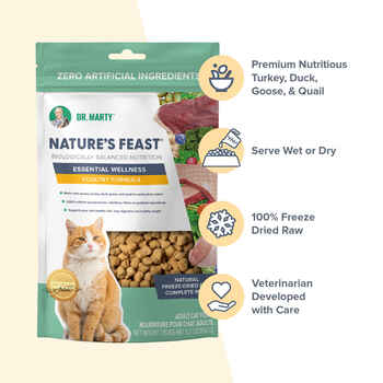 Dr. Marty Nature’s Feast Essential Wellness Poultry Premium Freeze-Dried Raw Cat Food 5.5 oz Bag