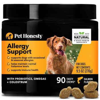 Pet Honesty Allergy Support Salmon Flavored Soft Chews Allergy & Immune Supplement for Dogs 90 Count product detail number 1.0