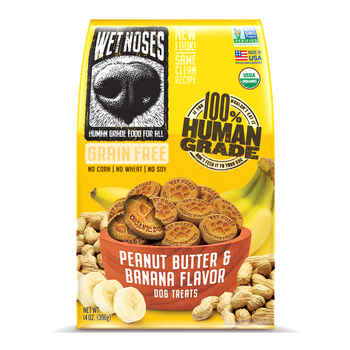 Wet Noses Peanut Butter & Banana Grain Free Original Crunchy Dog Treats 14oz Bag product detail number 1.0