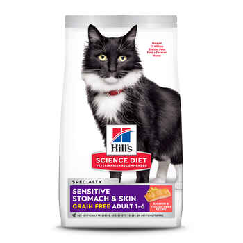 Hill's Science Diet Adult Sensitive Stomach & Skin Grain Free Salmon Recipe Dry Cat Food - 13 lb Bag product detail number 1.0