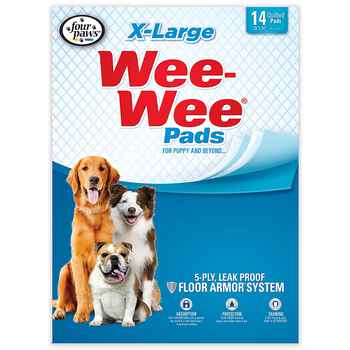 Four Paws Wee-Wee Pads Extra Large White 28" x 34" x 0.1 14 pack product detail number 1.0