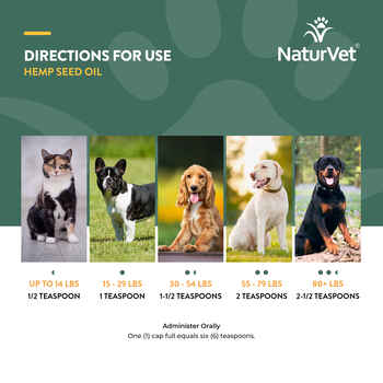 NaturVet Hemp Seed Oil, Krill and Salmon for Dogs and Cats 8 oz