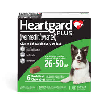 Heartgard Plus Chewables 6pk Green 26-50 lbs product detail number 1.0