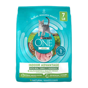 Purina ONE +Plus Indoor Advantage & Weight Control Turkey Flavored Indoor Dry Cat Food 7 lb Bag product detail number 1.0