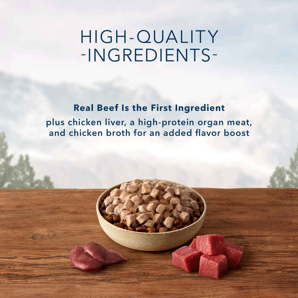 Blue Buffalo BLUE Wilderness Adult Wild Cuts Trail Toppers Chunky Beef Bites Dog Food Topper