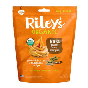 Riley's Organic Peanut Butter Molasses Recipe Small Biscuit Dog Treat 5oz product detail number 1.0