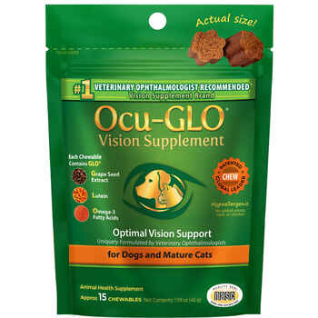 Ocu-GLO Vision Supplement Chewables for Small to Medium Dogs and Cats 15 Ct Pouch product detail number 1.0