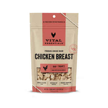 Vital Essentials Freeze Dried Raw Chicken Breast Dog Treats 2.1 oz Bag