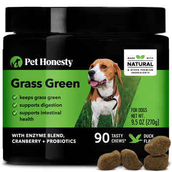 Pet Honesty Grass Green Duck Flavored Soft Chews Grass Burn & Lawn Protection Supplement for Dogs 90 ct product detail number 1.0