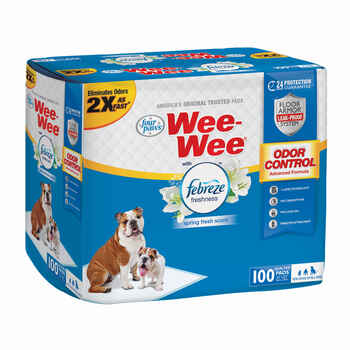 Four Paws Wee-Wee Odor Control with Febreze Freshness Pads White 22" x 23" x 0.1" 100 count product detail number 1.0