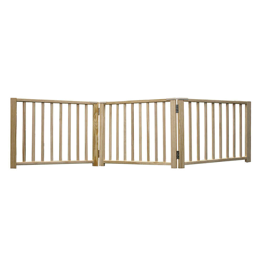 Four Paws Smart Design Folding Freestanding Gate 3 Panel Beige 24" - 68" x  1" x 17" | 1800PetMeds