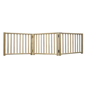 Four Paws Smart Design Folding Freestanding Gate 3 Panel Beige 24" - 68" x 1" x 17" product detail number 1.0