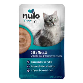 Nulo Freestyle Yellowfin Tuna & Shrimp Silky Mousse Cat Food 24 2.8 oz pack product detail number 1.0