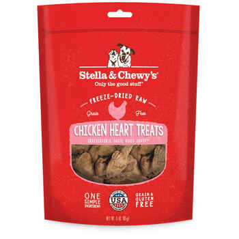Stella & Chewy's Chicken Hearts Freeze-Dried Raw Dog Treats 3oz product detail number 1.0