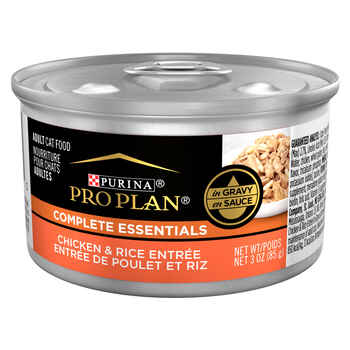 Purina Pro Plan Adult Complete Essentials Chicken & Rice Entree In Gravy Wet Cat Food 3 oz Cans (Case of 24) product detail number 1.0