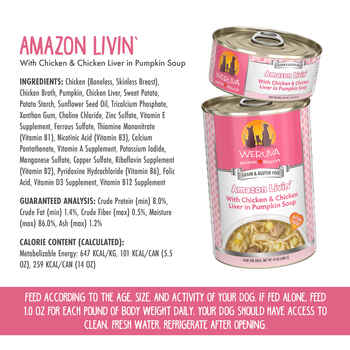 Weruva Amazon Liver with Chicken, Chicken Liver & Pumpkin Soup 24 5.5-oz Cans