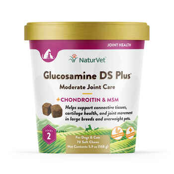 NaturVet Glucosamine DS Plus Level 2 Moderate Joint Care Supplement for Dogs and Cats Soft Chews 70 ct product detail number 1.0