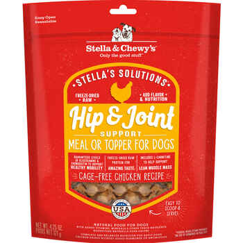 Stella & Chewy's Stella's Solutions Hip & Joint Boost Freeze-Dried Raw Cage-Free Chicken Dinner Morsels Dog Food 4.25 oz Bag product detail number 1.0