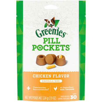 GREENIES Pill Pockets - Capsule Size - Natural Chicken Flavored Dog Treats - 30 Treats product detail number 1.0