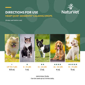 NaturVet Hemp Quiet Moments Hemp Oil Calming Drops for Dogs & Cats 4 oz