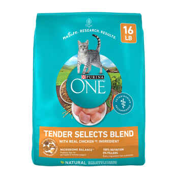 Purina ONE Tender Selects Blend Real Chicken Dry Cat Food 16 lb Bag product detail number 1.0