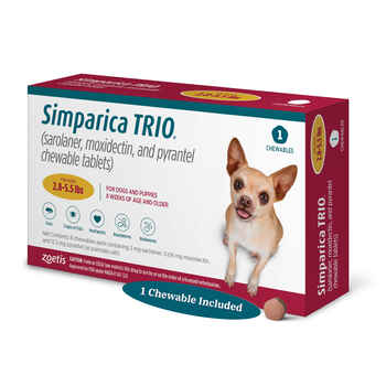 Simparica TRIO 1pk 2.8-5.5 lbs Chew product detail number 1.0