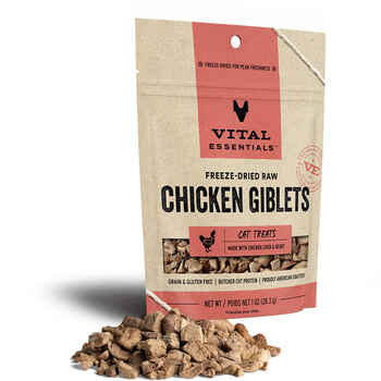 Vital Essentials Vital Cat Freeze Dried Grain Free Chicken Giblets Cat Treats 1.0 oz product detail number 1.0