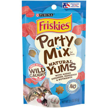 Friskies Party Mix Natural Yums with Wild Caught Tuna Cat Treats 2.1 oz Pouch product detail number 1.0