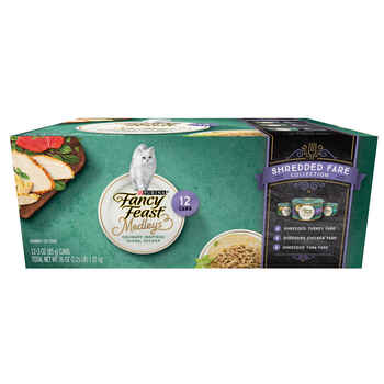 Fancy Feast Medleys Shredded Fare Collection Variety Pack Wet Cat Food 3 oz. Cans - Case of 12 product detail number 1.0