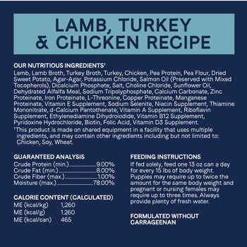 Canidae PURE Grain Free Lamb, Turkey & Chicken Recipe Wet Dog Food 13 oz Cans - Case of 12