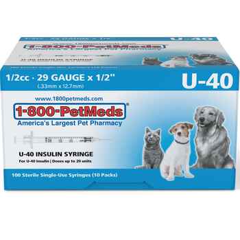 U-40 Syringes for ProZinc & Vetsulin Insulin .5cc 29g x 1/2" 100ct  box product detail number 1.0