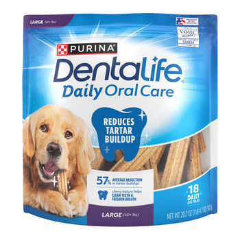 Purina Dentalife Daily Oral Care Large Breed Dog Dental Chews – 20.7 oz Pouch - 18 Count product detail number 1.0