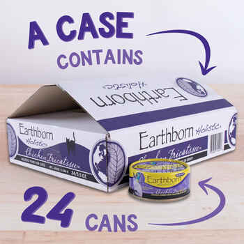 Earthborn Holistic Chicken Fricatssee Grain Free Wet Cat Food 5.5 oz Cans - Case of 24