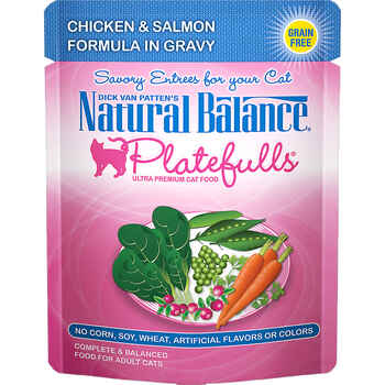 Natural Balance® Original Ultra™ Platefulls® Chicken & Salmon Recipe in Gravy Wet Cat Food 24 3oz pouches product detail number 1.0