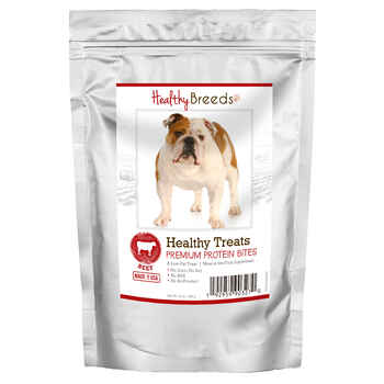 Healthy Breeds Bulldog Healthy Treats Premium Protein Bites Beef Dog Treats 10 oz product detail number 1.0