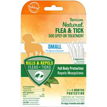 TropiClean Natural Flea & Tick Spot-On Treatment Small Dog 4 pk product detail number 1.0
