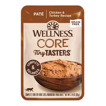 Wellness CORE Tiny Tasters Pate Chicken & Turkey Recipe Wet Cat Food 1.75 oz Pouch - Pack of 12 product detail number 1.0