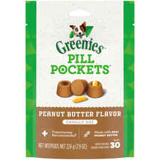 GREENIES Pill Pockets for Dogs Peanut Butter Flavor Capsule Size 30 Treats-product-tile