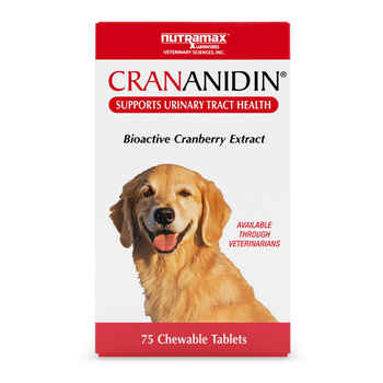 Nutramax Crananidin Cranberry Extract Urinary Tract Health Supplement for Dogs 75 Chewable Tablets product detail number 1.0