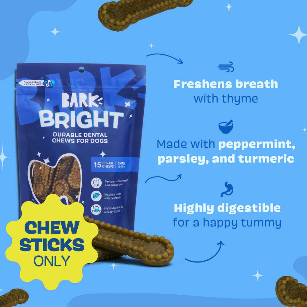 BARK Bright Durable Dental Chew Sticks for Dogs