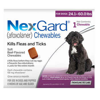 NexGard® (afoxolaner) Chewables 1 dose (1 month supply), 24 to 60 lbs product detail number 1.0