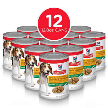 Hill's Science Diet Puppy Savory Stew with Chicken & Vegetables Wet Dog Food - 12.8 oz Cans - Case of 12